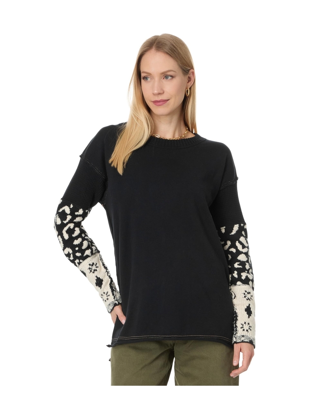 Free People Women's Tiger Style Cuff, Black Combo